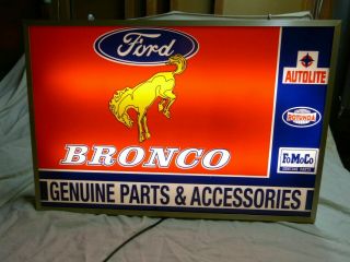 Large Ford Bronco Parts & Service Dealership Lighted Sign Ford Trucks Sign