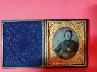 Early 6th Plate Civil War Soldier Tintype