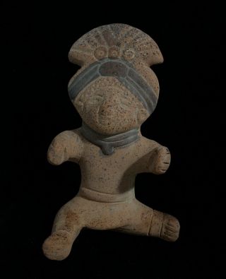 Mayan Aztec Terra Cotta Clay Folk Art Man Figurine