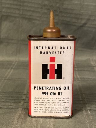 Vintage Rare International Harvester Penetrating Oil Can 4 1/8 Fluid Ounce Ih