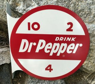 Vintage DRINK DR PEPPER 10 2 4 SODA FLANGE SIGN Rare Old Advertising 2