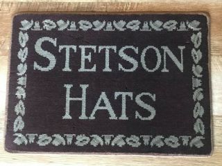 Vintage Stetson Hat Store Counter Advertising Rug Mat Felt