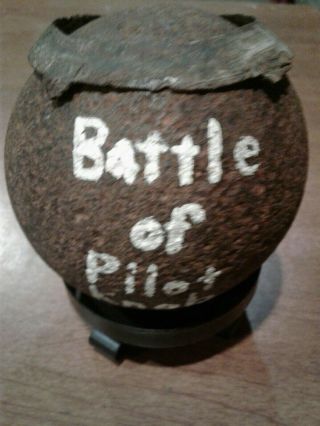 Civil War Solid Shot Cannon Ball (battle Of Pilot Knob,  Mo)
