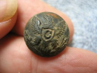 Dug Eagle " C " Cavalry Cuff Button From The Battle Of Haw 