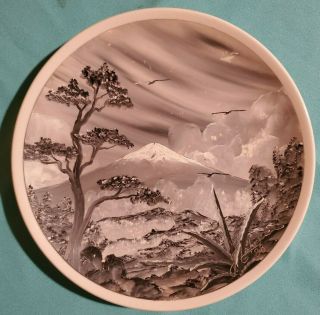 Vintage Signed Handmade Ceramic Plate Anfora Mexican Mountain 88 