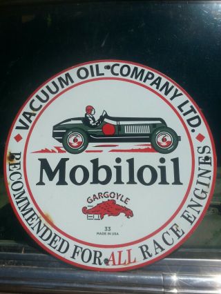 Rare Old Vintage 1933 Mobiloil Mobil Oil Vacuum Porcelain Sign Gargoyle Gas