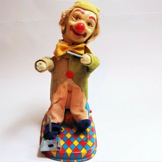 Vintage Alps Japan Battery Operated Cragstan Melody Band Clown Drummer Toy