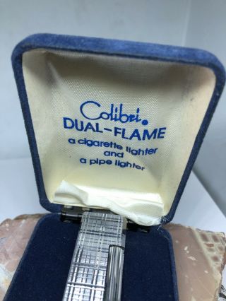 Colibri Vintage Flint & DUAL PIPE & CIGARETTE FLAME Lighter BOX 3