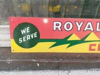 c.  1940s Vintage Drink RC Cola Royal Crown Soda Metal Sign R C Door Plate RARE 2