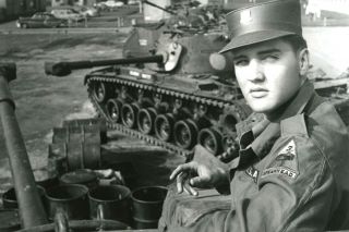 Elvis Presley Poses For Camera While In Military In Germany 8x12 Photo