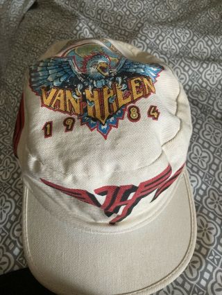 Vintage Van Halen World Tour 1984 Painters Style Hat One Size