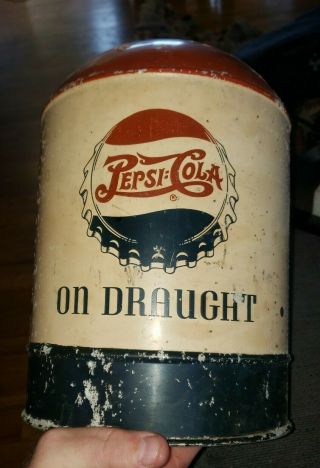 Anttique Vintage 1930 - 40 Pepsi Cola On Draught Syrup Didpenser Cover Advertising