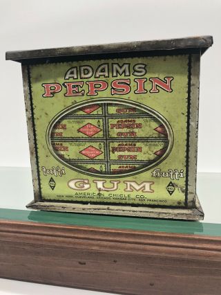 Rare Adams Tutti Fruitti Pepsin Chewing Gum Display Tin Litho Box