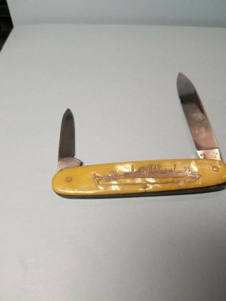 Vintage C Lutters & Cie Solingen Inox 2 Blade Folding Knife With Berlin On Shlp