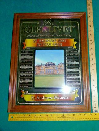 Vintage Glenlivet Scotch Whisky,  British Open,  Golf Bar Mirror,  St.  Andrews