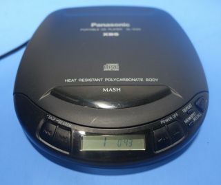 Vtg 90s Panasonic SL - S120 Portable CD Player Black XBS,  AC Adapter Japan 2