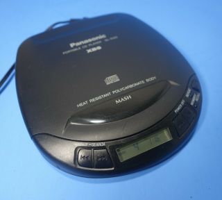 Vtg 90s Panasonic SL - S120 Portable CD Player Black XBS,  AC Adapter Japan 3