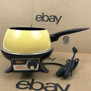 Vintage Oster Electric Fondue Harvest Gold 701 - Made In Usa 7.  B2