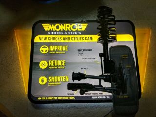 Monroe Shocks And Struts Lighted Illuminated Wall Sign Garage Man Cave S&h