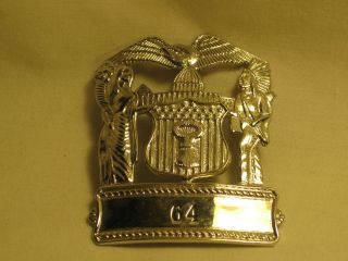 1 Vintage Police Illinois Excelsior Hat Badge Retired Numbered Eagle Indian