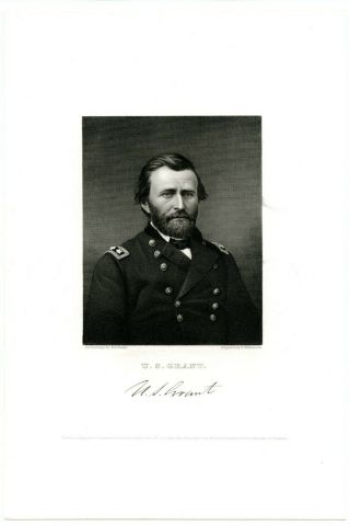 Ulysses S Grant,  Civil War General/vicksburg/us President,  Steel Engraving 8583