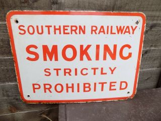 C1920s - 30s Southern / British Railways Train Station Advertising Enamel Sign