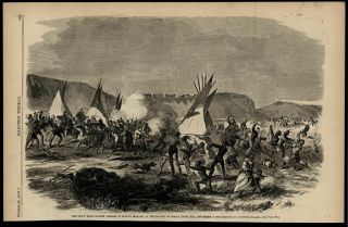 Indians Sioux War Cavalry Sullys Battle White Stone Hill 1863 Civil War Print