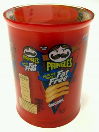 Mega Rare Vintage - Pringles Potato Chips Acrylic Work Award Can 6.  5 Oz