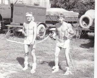 1970s Handsome Nude Muscular Men Archers Guy Jock Beefcake Old Russian Photo Gay
