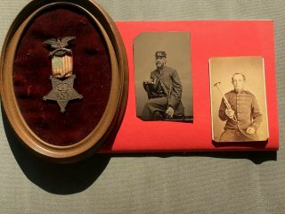 Identified Civil War Soldier Cdv / Tintype /gar Medal 20th Ny Infantry & Papers
