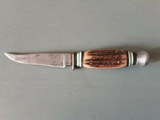 Vintage Rehwappen 601 - 2 - 3/4 - Solingen Fixed Blade - Stag Handle