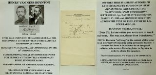 Spanish Am/civil War General Medal Honor Colonel 35th Oh Infantry Letter Signed