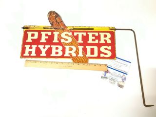 Vintage Pfister Hybrids Corn Post Sign Metal Sign Two Sided Advertising Sign