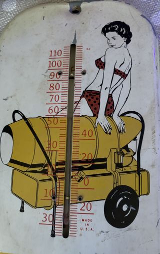 Vintage Master Portable Heat Thermometer Sign Pin Up Girl Gas Station Des IA 2