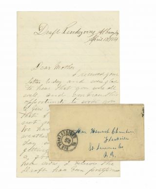 April 1864 Civil War Letter By Pvt.  M.  S.  Chambers,  169th York " Troy Regt "