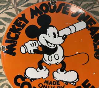 VINTAGE CONVERSE PORCELAIN SIGN,  PUMP PLATE,  GAS,  DISNEY,  MICKEY MOUSE,  ALL STAR 3