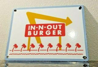 Vintage Style Restaurant Porcelain Gas Burger California Fast Food Service Sign