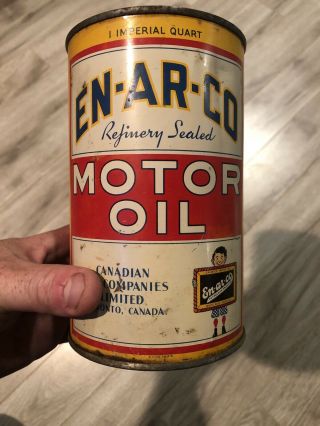 En - Ar - Co Motor Oil Tin Imperial Quart