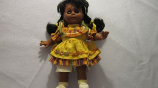 9 1/2 " Toddler Doll - 1992 Olmec - African American Girl Black Hair Brown Eyes