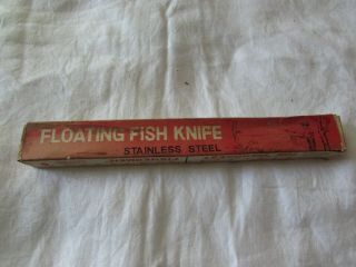 1960s Vintage Floating Fish Knife Stainless Fixed Blade Novelty Japan Filet Box