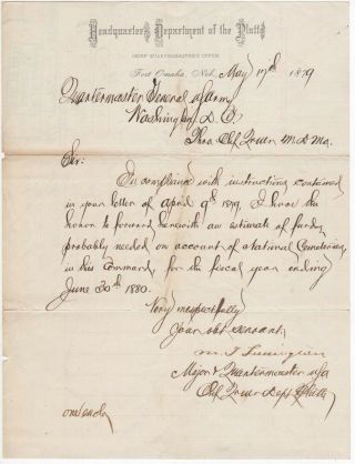 Civil War Union General Rufus Ingalls Signature Als Hand Signed Letter