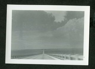 Unusual Vintage Photo Double Exposure In Sky Car Window View Of Open Road 424031