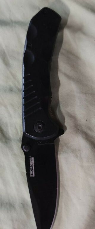 Tac Force Spring Assisted Pocket Knife.  Tsa Confiscated Blackout Tactical Great