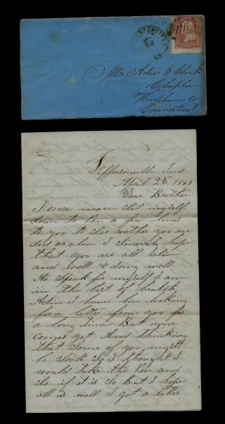 Civil War Letter - 85th Illinois Infantry - Sad Death Of President Lincoln