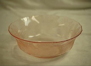 Old Vintage Macbeth Evans Dogwood Pink 8 - 1/4 " Serving Bowl Pink Depression Glass