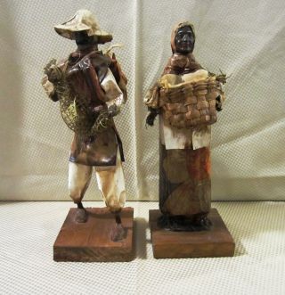 Vintage Handmade Mexican Folk Art Paper Mache Figures,  Going To Market 1