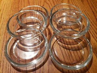 Vintage Pressed Clear Glass Drink Coasters Thick Set Of 6