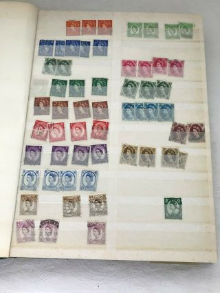 Vintage Stamp Stock Book Album & 1,  000,  GB QEII Postage Stamps M805 3