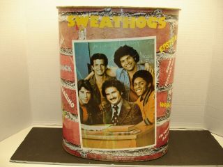 Vintage " Welcome Back Kotter " Sweathogs Metal Waste Basket.  