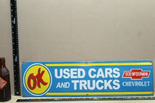 24 " Chevrolet Ok Cars Trucks Dealer Porcelain Metal Sign Gas Oil